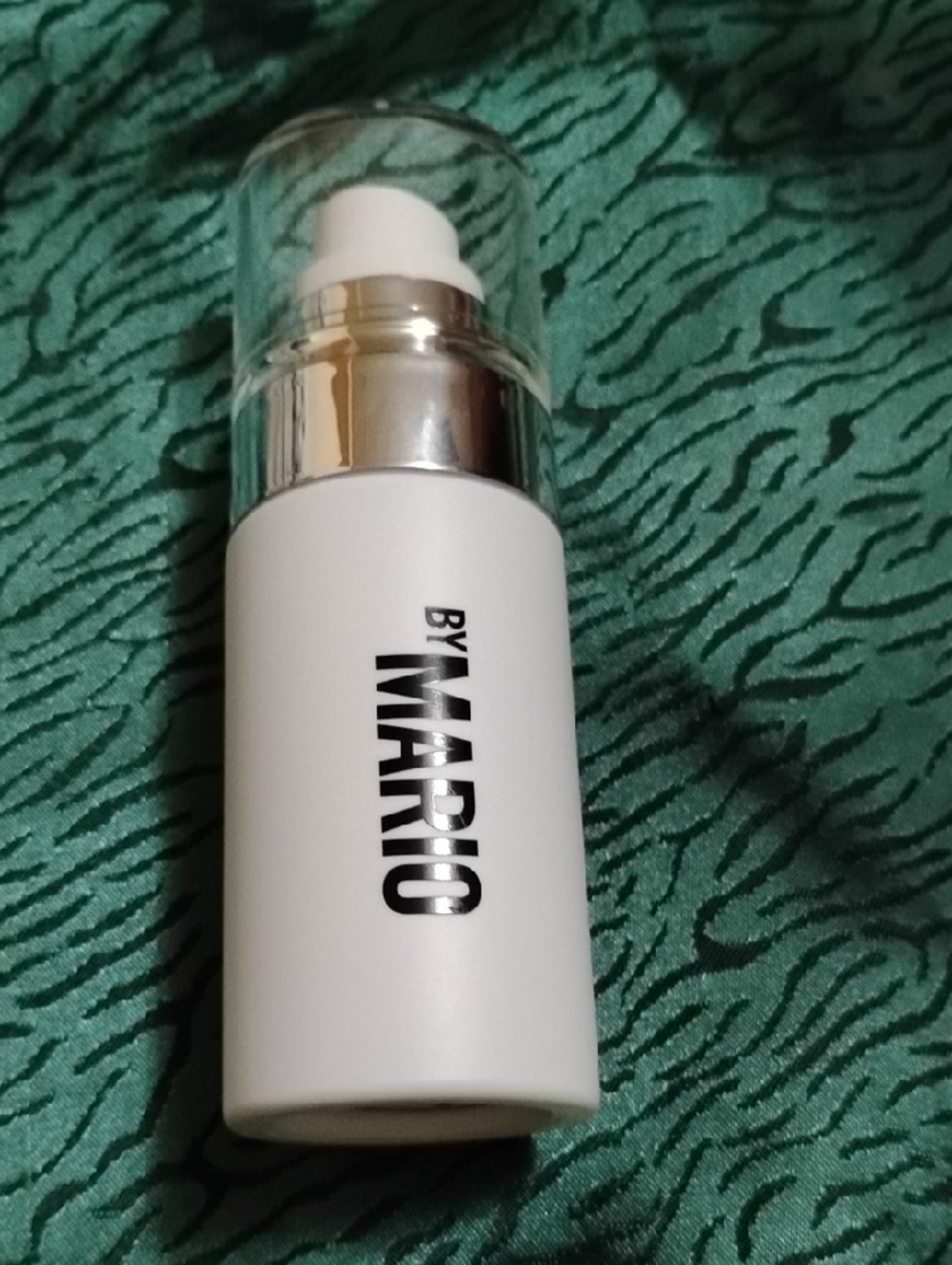 Makeup By Mario White and Silver Pump Primer Bottle